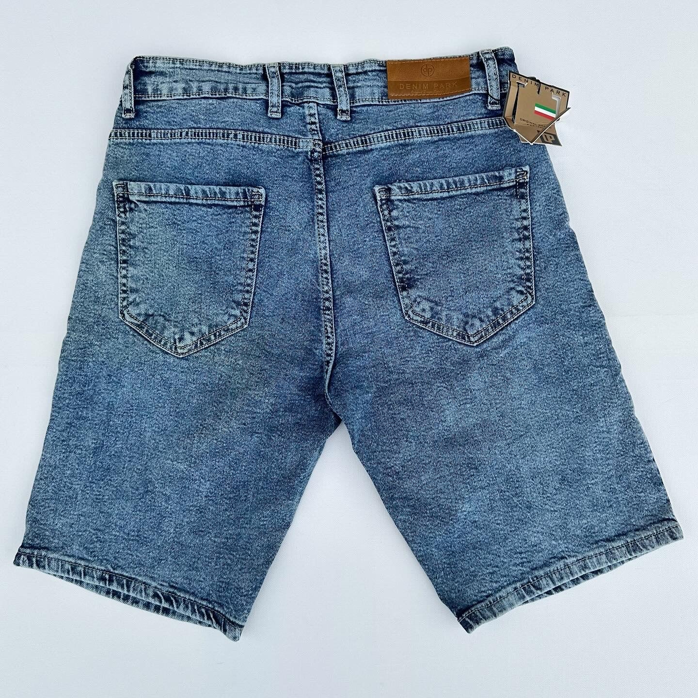 Blugi Scurti Denim Slim-Fit Albastru