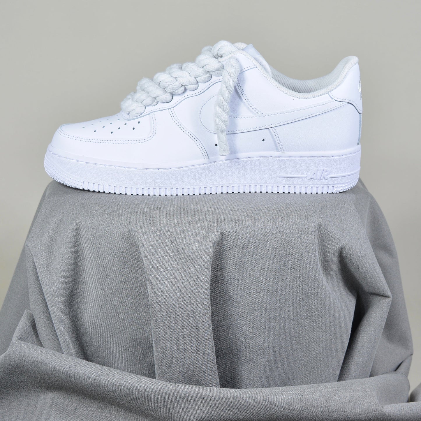 Pantofi Sport Nike Air Force 1 Low Triple White Rope Laces Alb