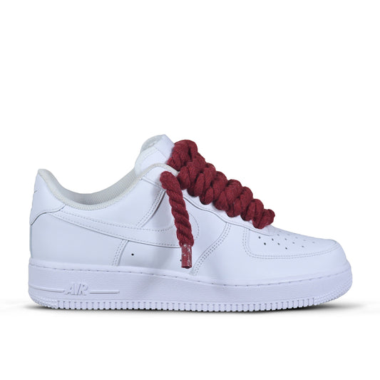 Air Force 1 Low Custom Rope Alb Rosu Inchis