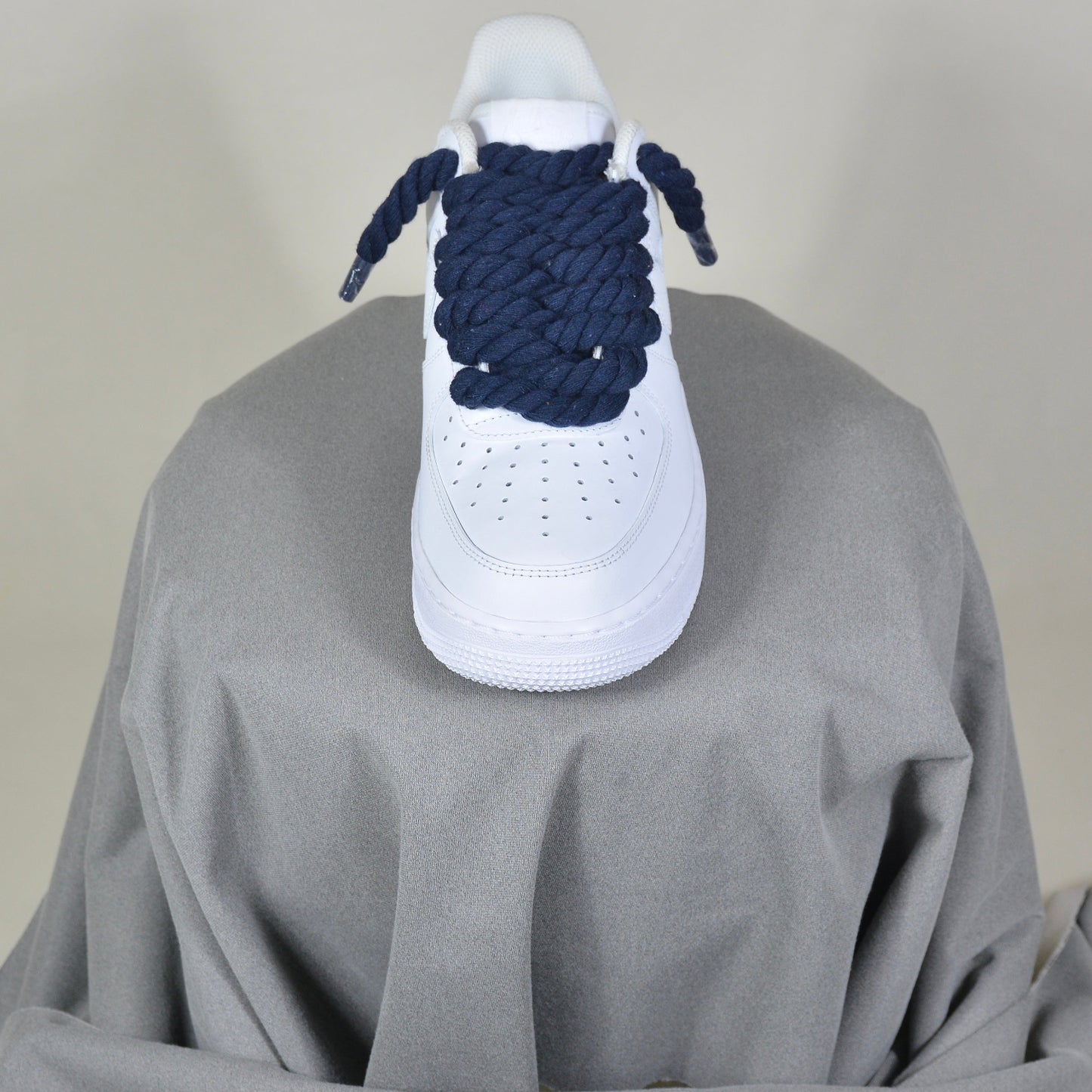 Air Force 1 Low Custom Rope Laces White Blue Navy