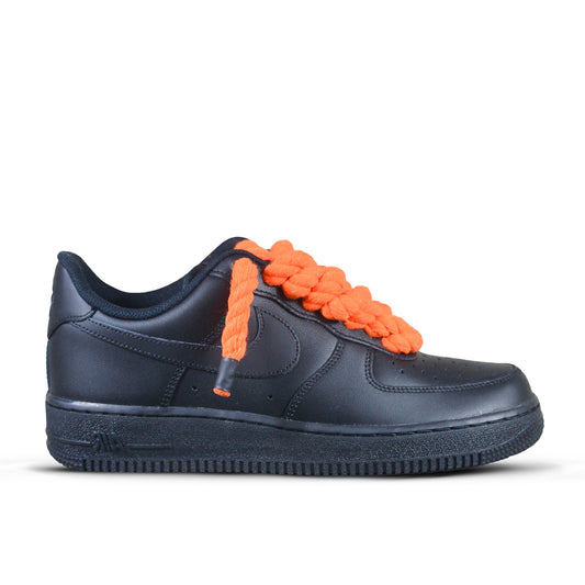Air Force 1 Low Negru Orange Custom Rope