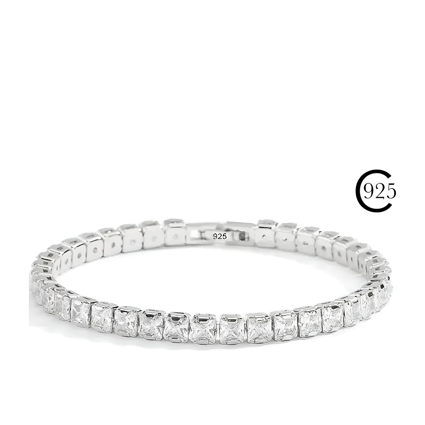 Bratara Tennis Cubic Argintiu