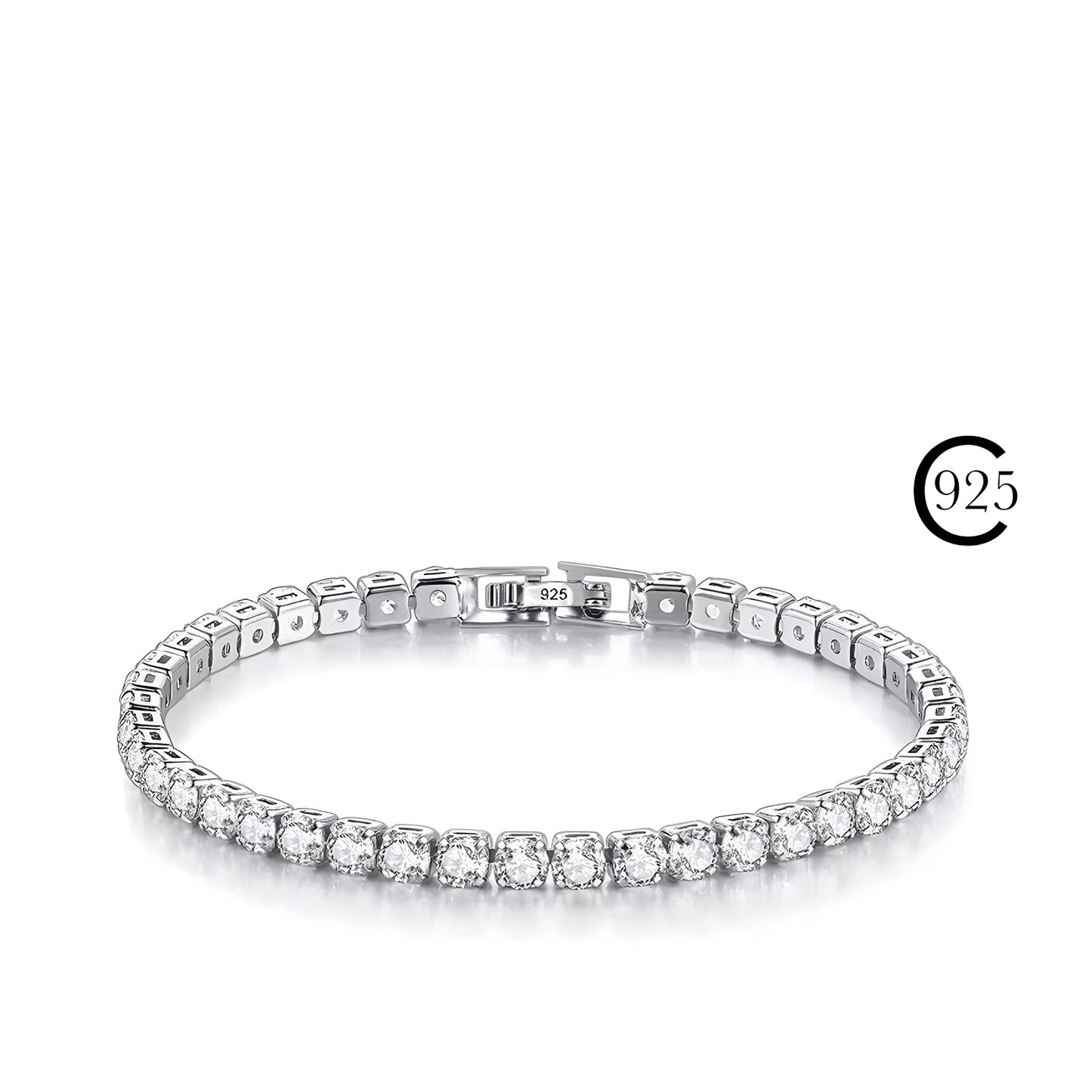 Bratara Tennis Rotund Argint