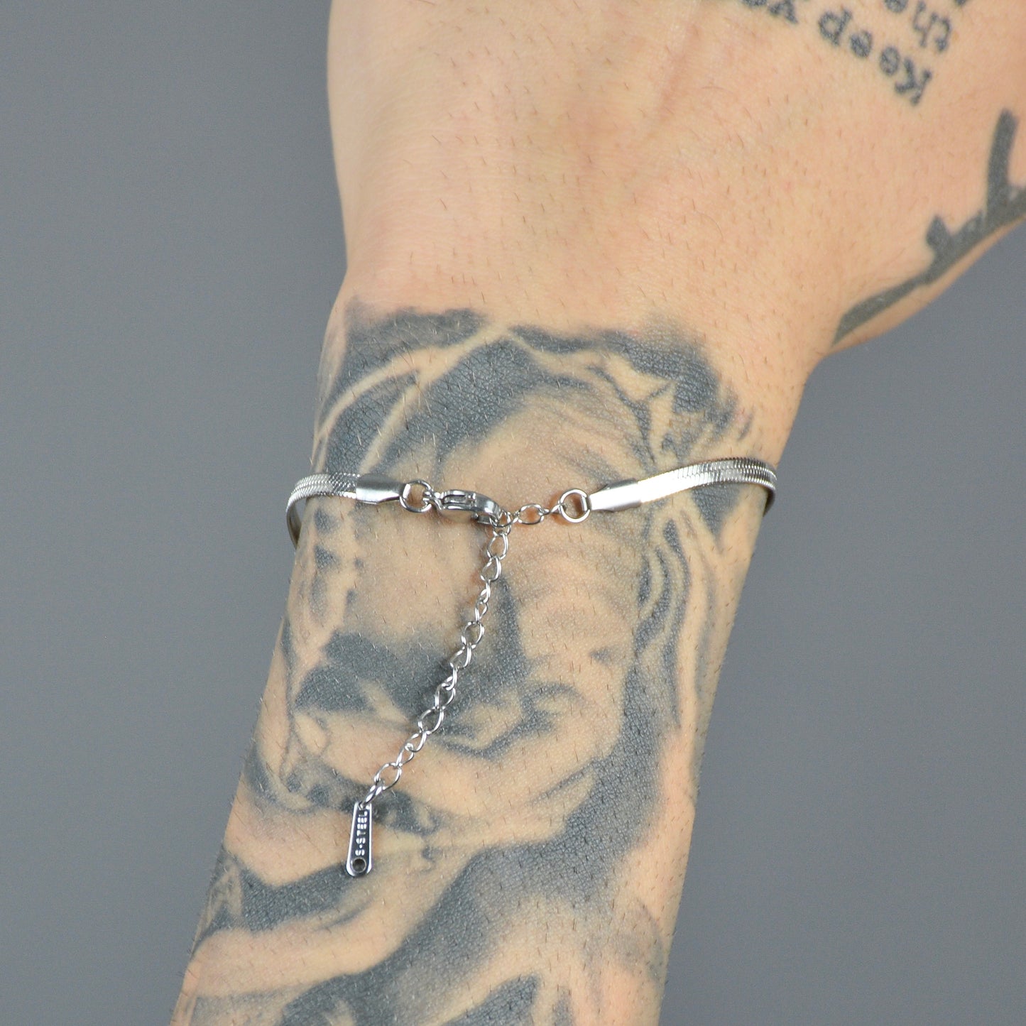 Bratara Unisex tip Snake Argintiu