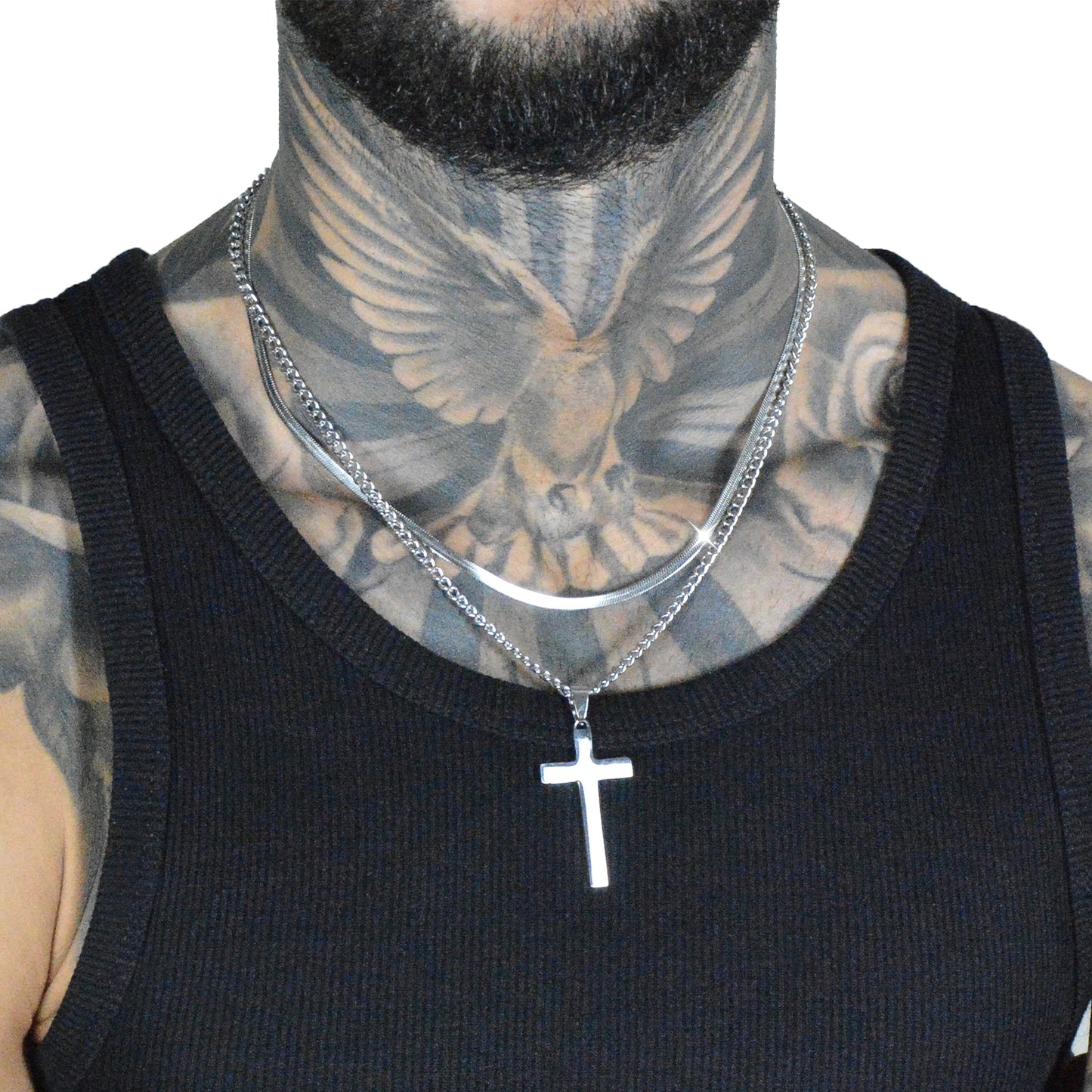 Set Colier Simplu cu Zale Si Lant Snake Otel Inoxidabil