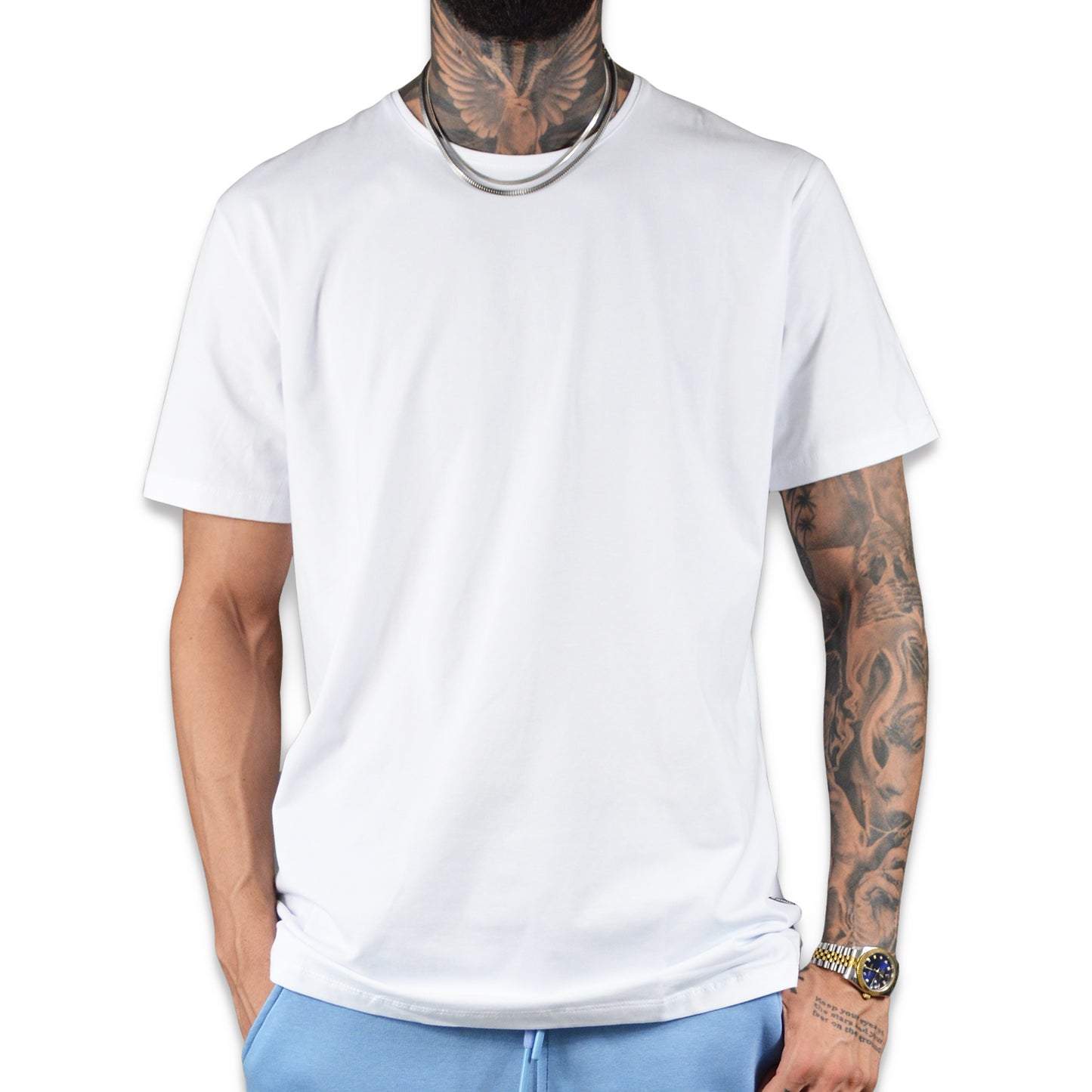 Tricou Alb Bumbac Elastan