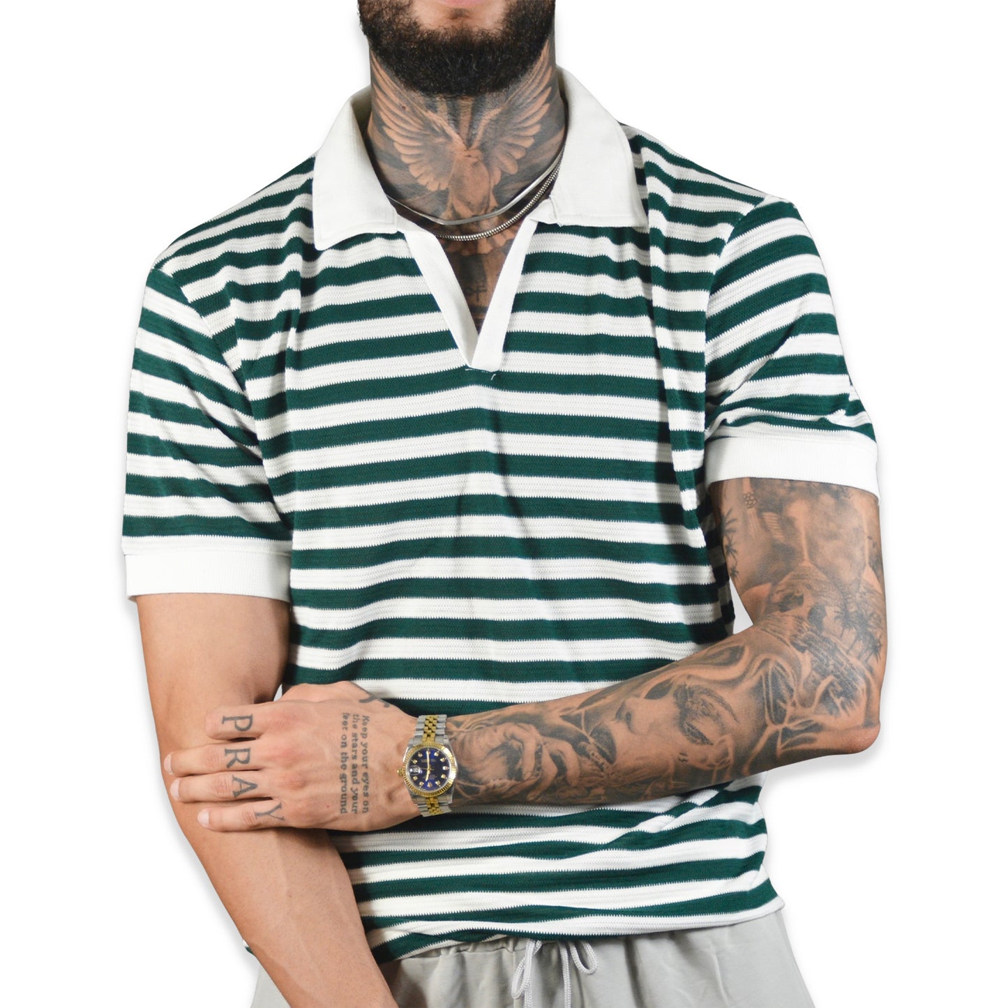 Tricou Polo Bumbac Old Money Verde