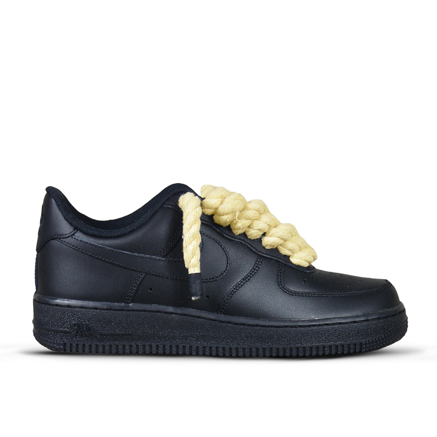 Pantofi Sport Air Force 1 Low Custom Rope Laces Black Yellow Galben
