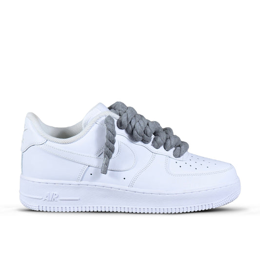 Pantofi Sport Nike Air Force 1 Low Custom Rope Laces Dark Grey-Siret Gri inchis