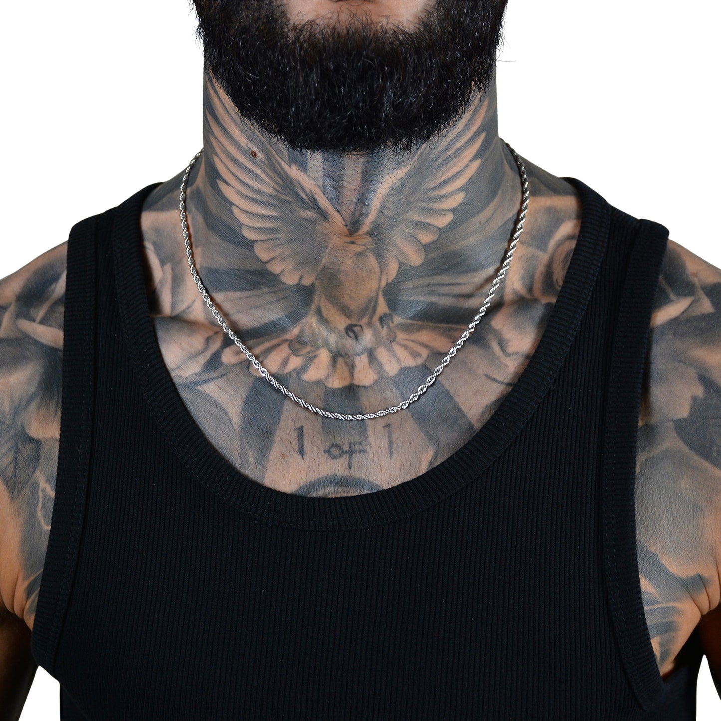 Set Colier+Bratara Stil Sfoara-Rope Argintiu Unisex