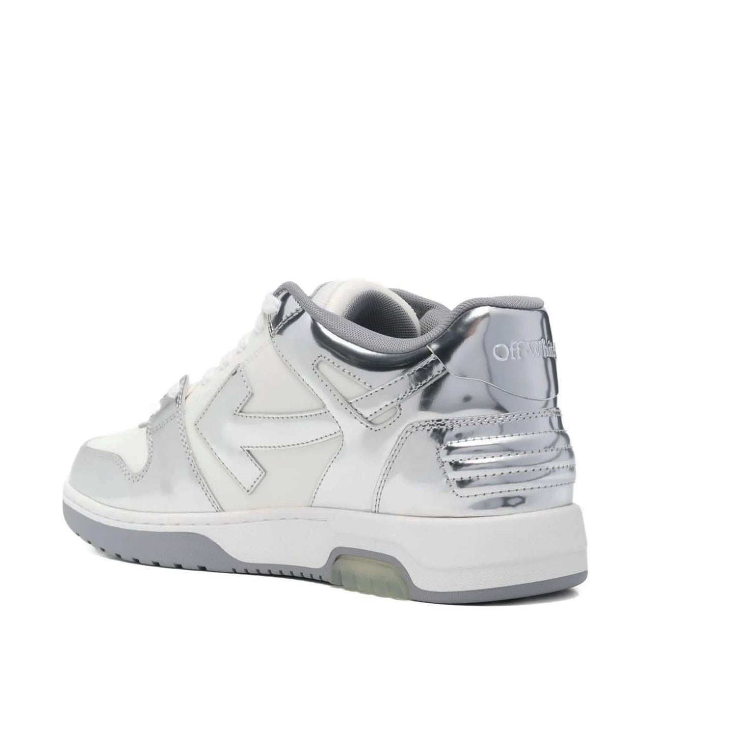 Pantofi Sport Off-White Out Of Office Low White Silver Lucios Gri