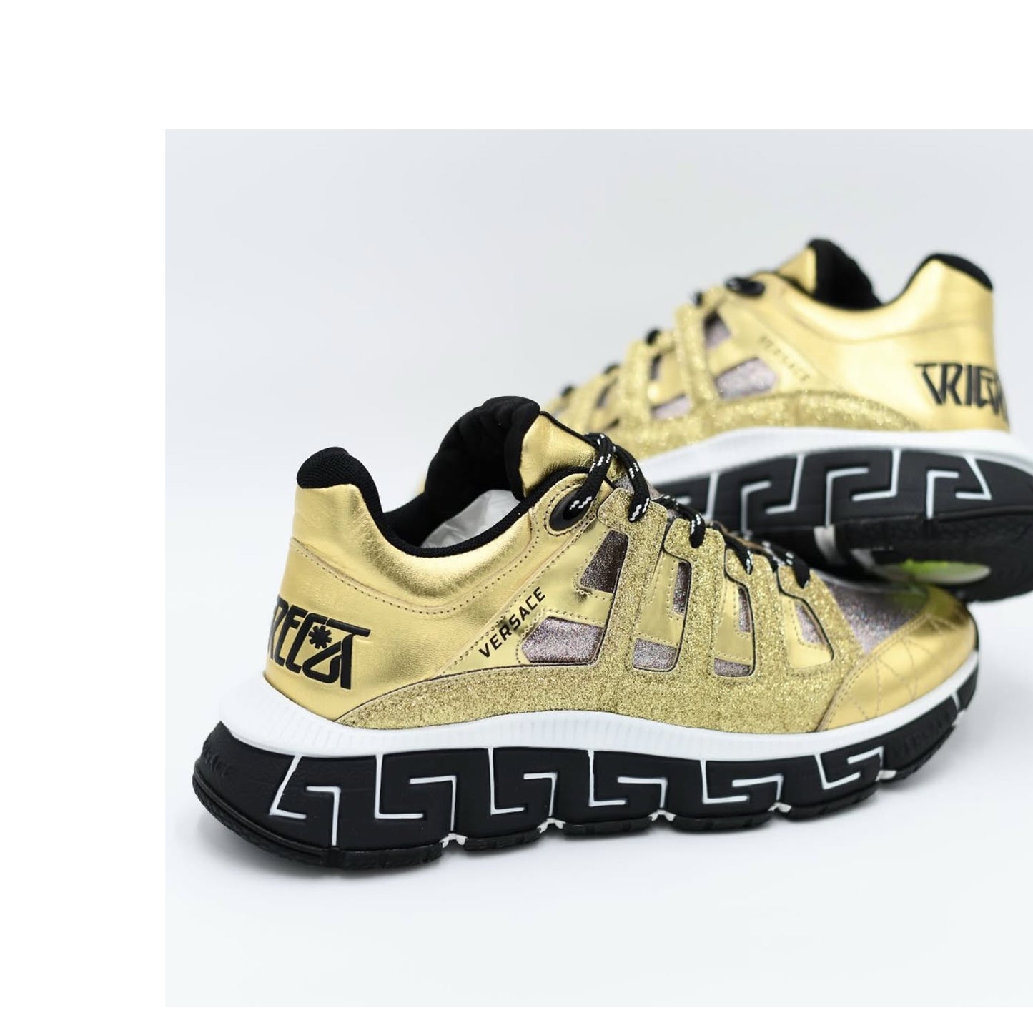 Pantofi Sport Versace Trigreca Shining Gold Black-Auriu