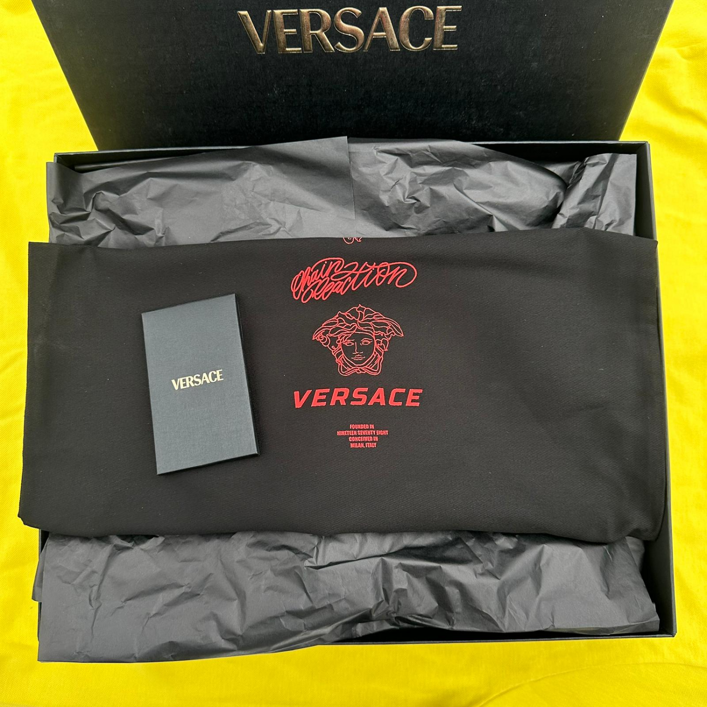 Pantofi Sport Versace Chain Reaction V3 Negru-Barocco Print