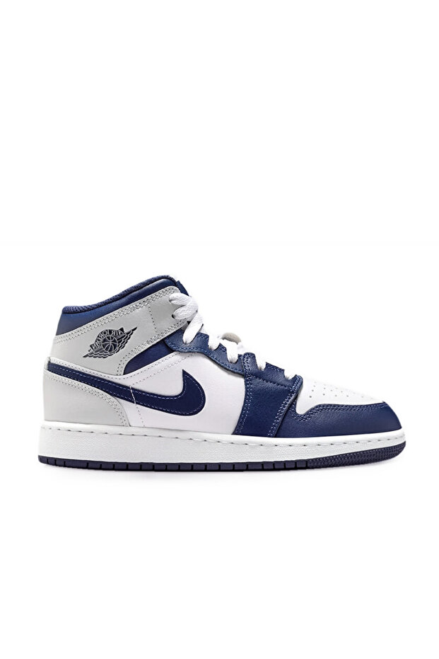 Pantofi Sport Air Jordan 1 Mid Wolfgrey Navy