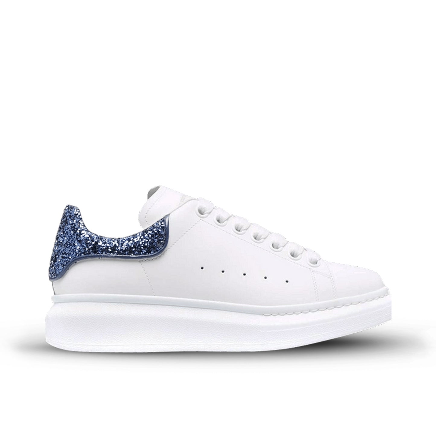 Alexander McQueen Glitter White Navy Albastru