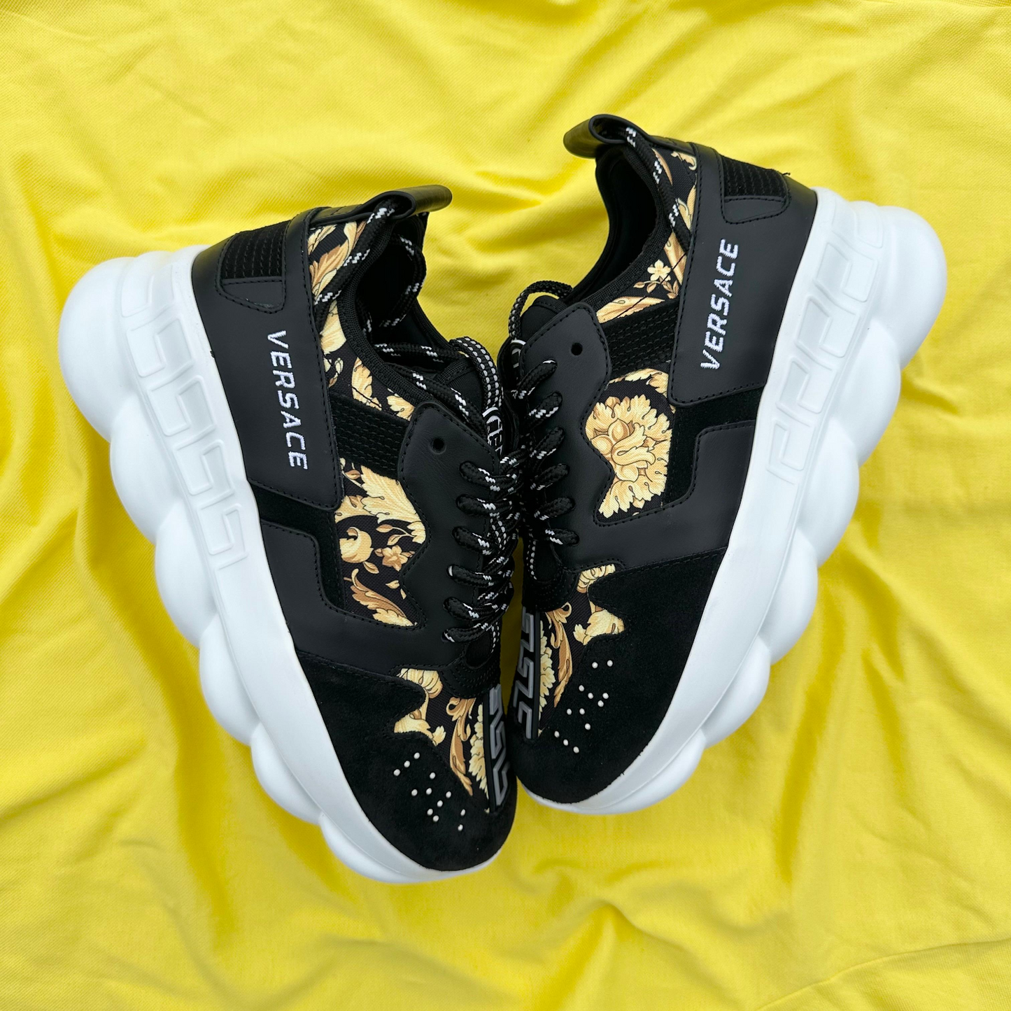 Pantofi Sport Versace Chain Reaction V3 Negru-Barocco Print