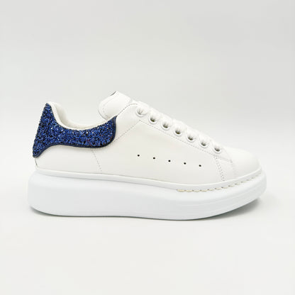 Alexander McQueen Glitter White Navy Albastru