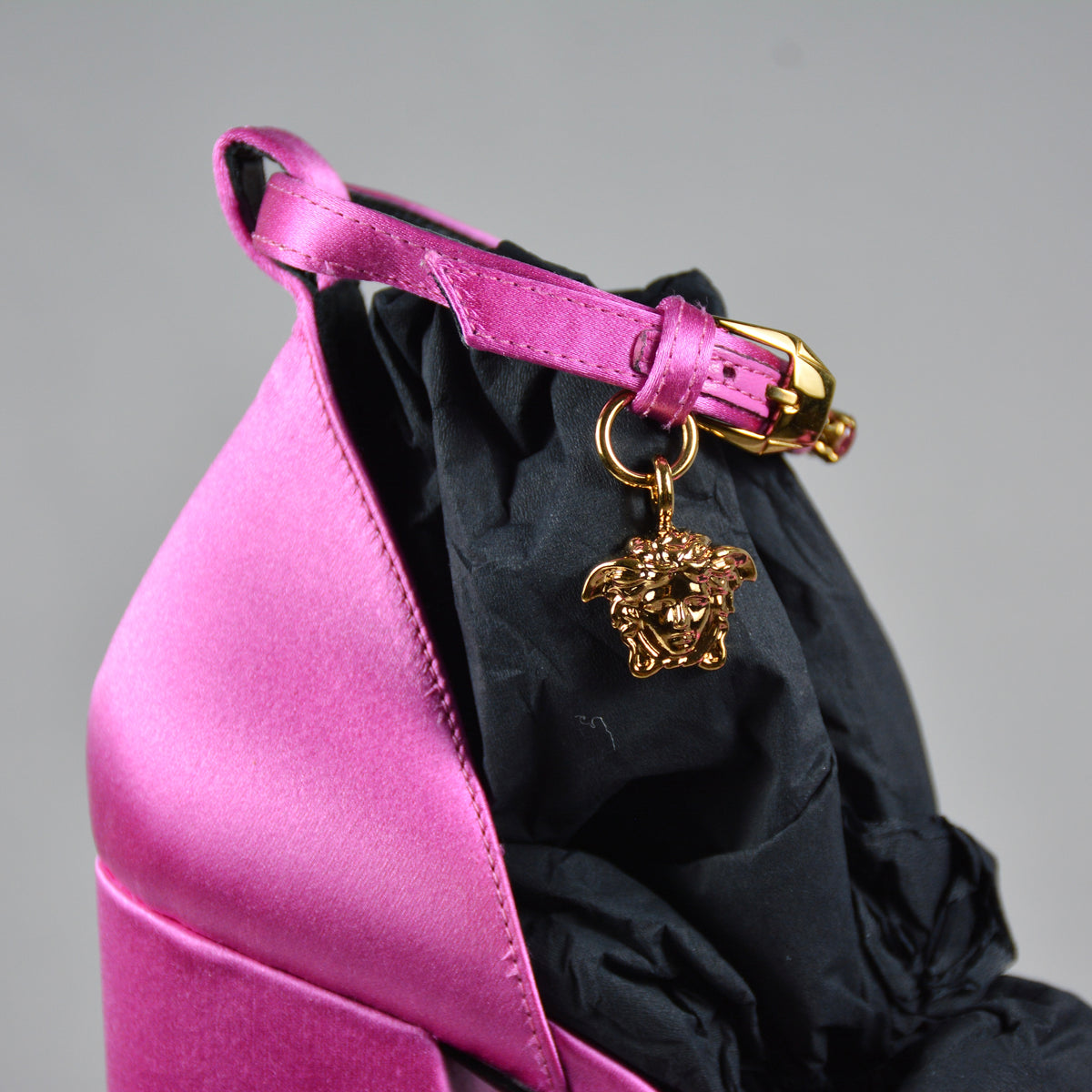 Pantofi Eleganti Platforma Cu Toc Versace Siclam Roz Pandantiv Medusa