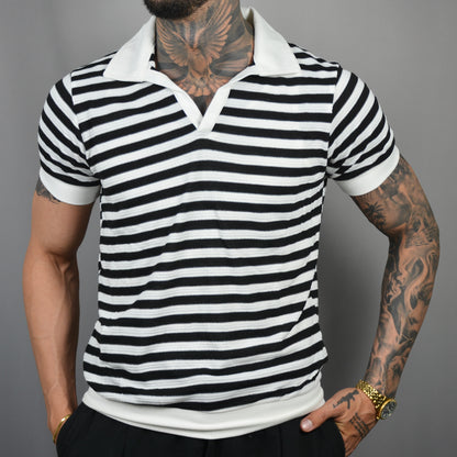 Tricou Polo Old Money Zebra White Black