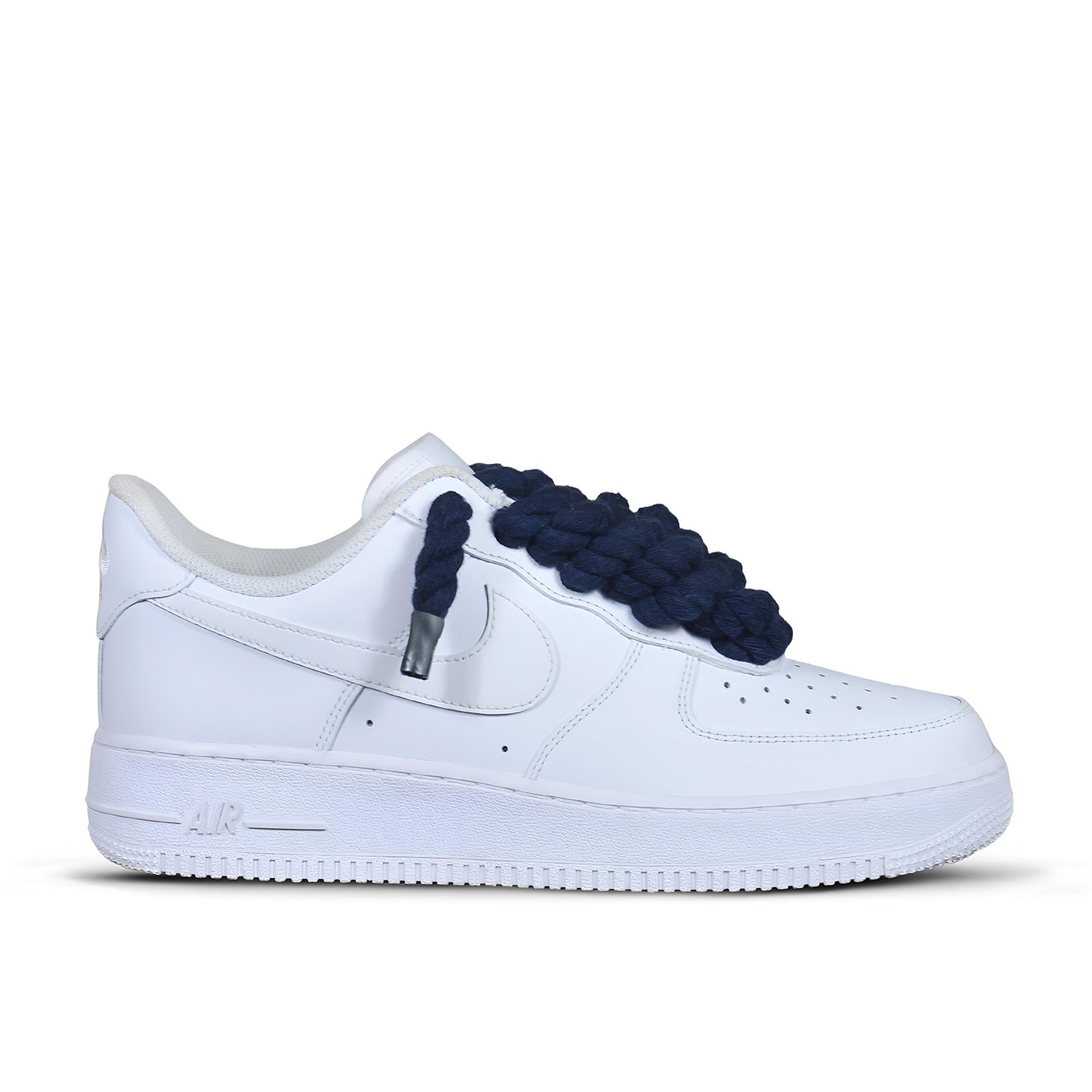 Pantofi Sport Nike Air Force 1 Low Custom Rope Laces Navy Blue-siret gros bleumarin