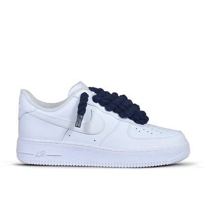Pantofi Sport Nike Air Force 1 Low Custom Rope Laces Navy Blue-siret gros bleumarin