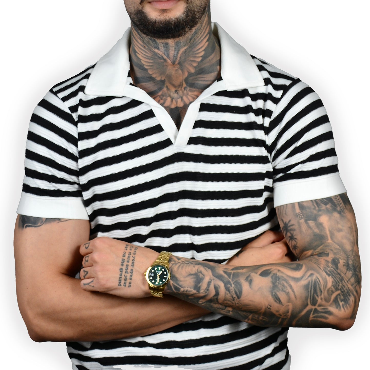 Tricou Polo Old Money Zebra White Black