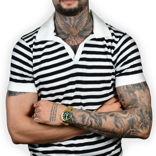 Tricou Polo Old Money Zebra White Black