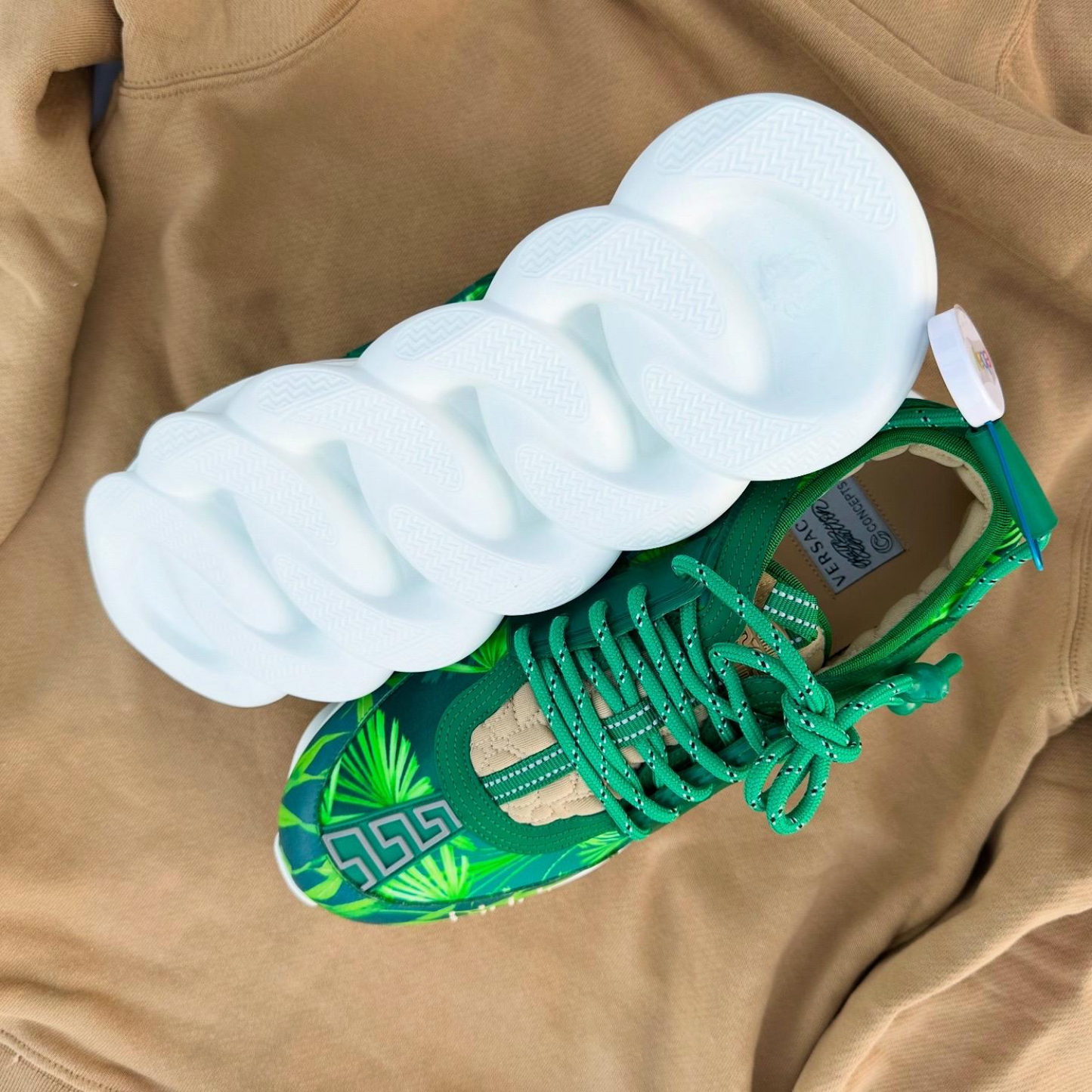 Pantofi Sport Versace Chain Reaction Concepts JLO 2000 Jungle Tropical Green-Emerald