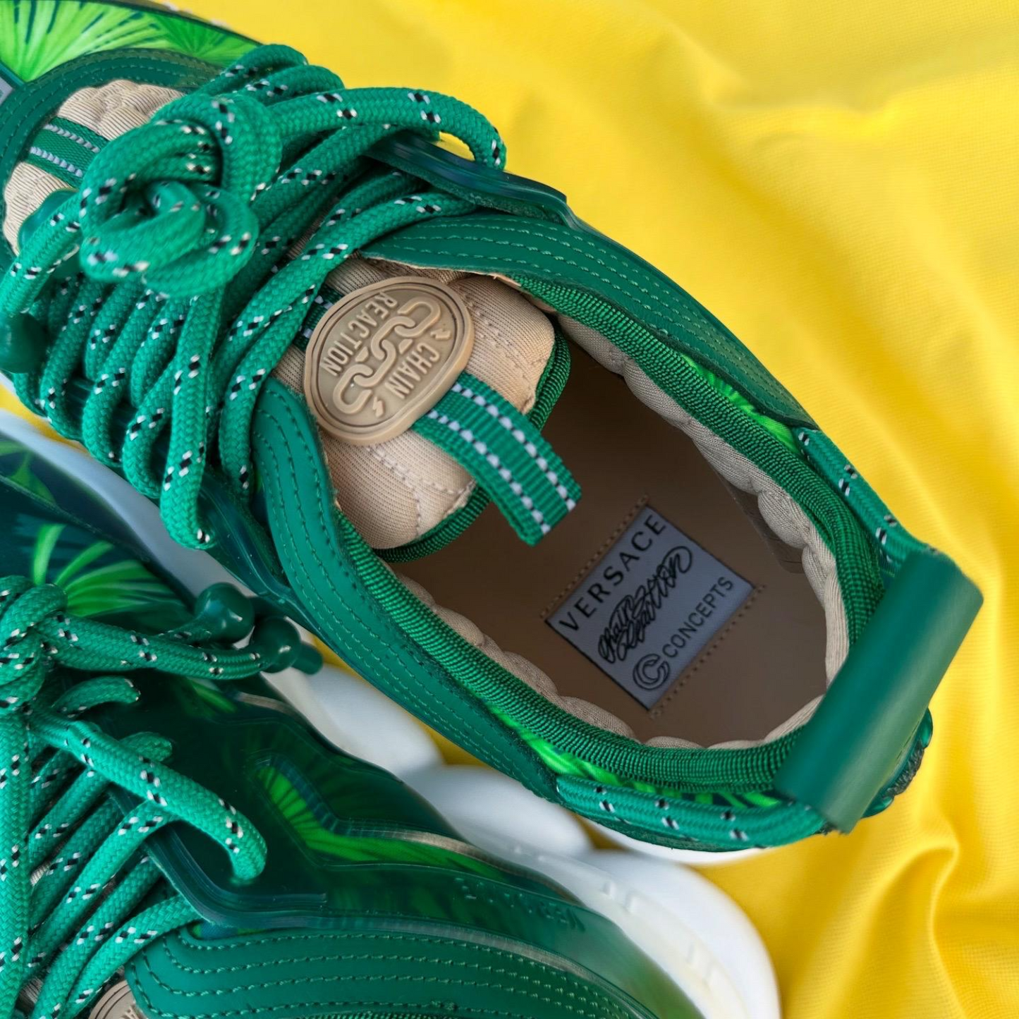 Pantofi Sport Versace Chain Reaction Concepts JLO 2000 Jungle Tropical Green-Emerald