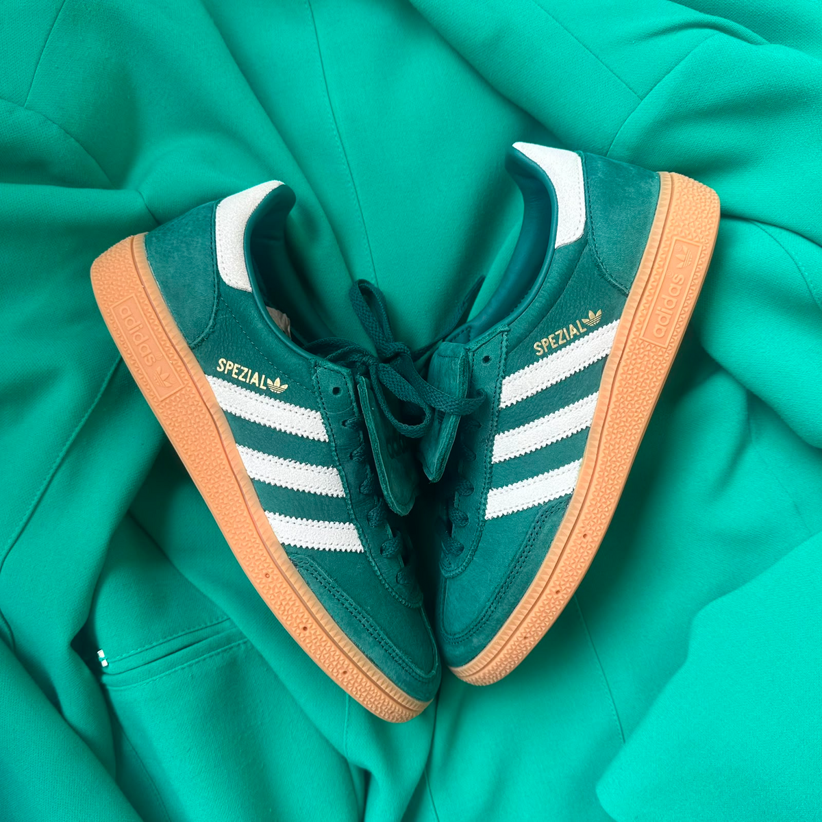 Pantofi Sport Adidas Handball Spezial Lt Verde Gri JR4880
