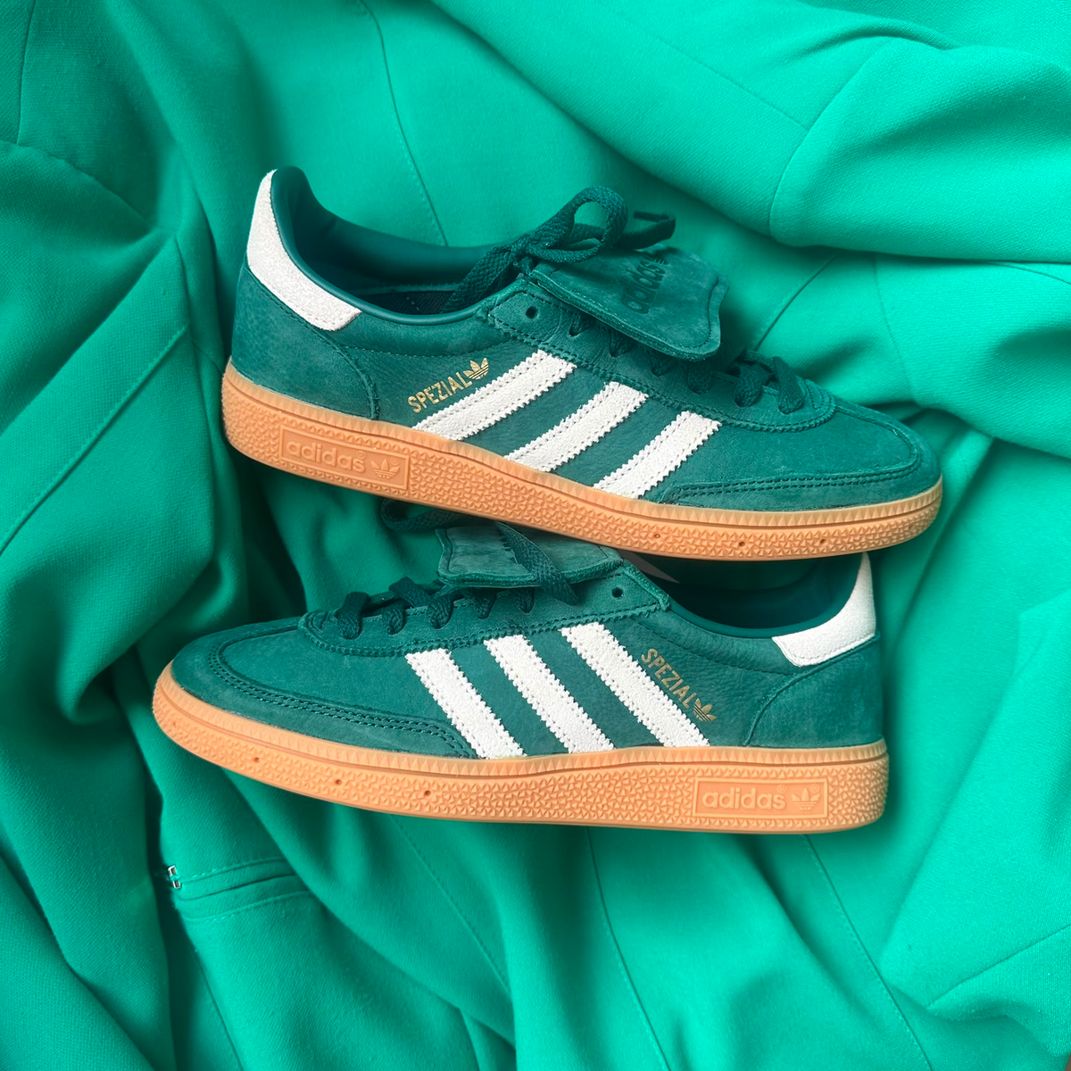 Pantofi Sport Adidas Handball Spezial Lt Verde Gri JR4880