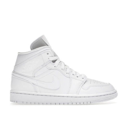 Pantofi Sport Air Jordan 1 Mid Triple White Full Alb
