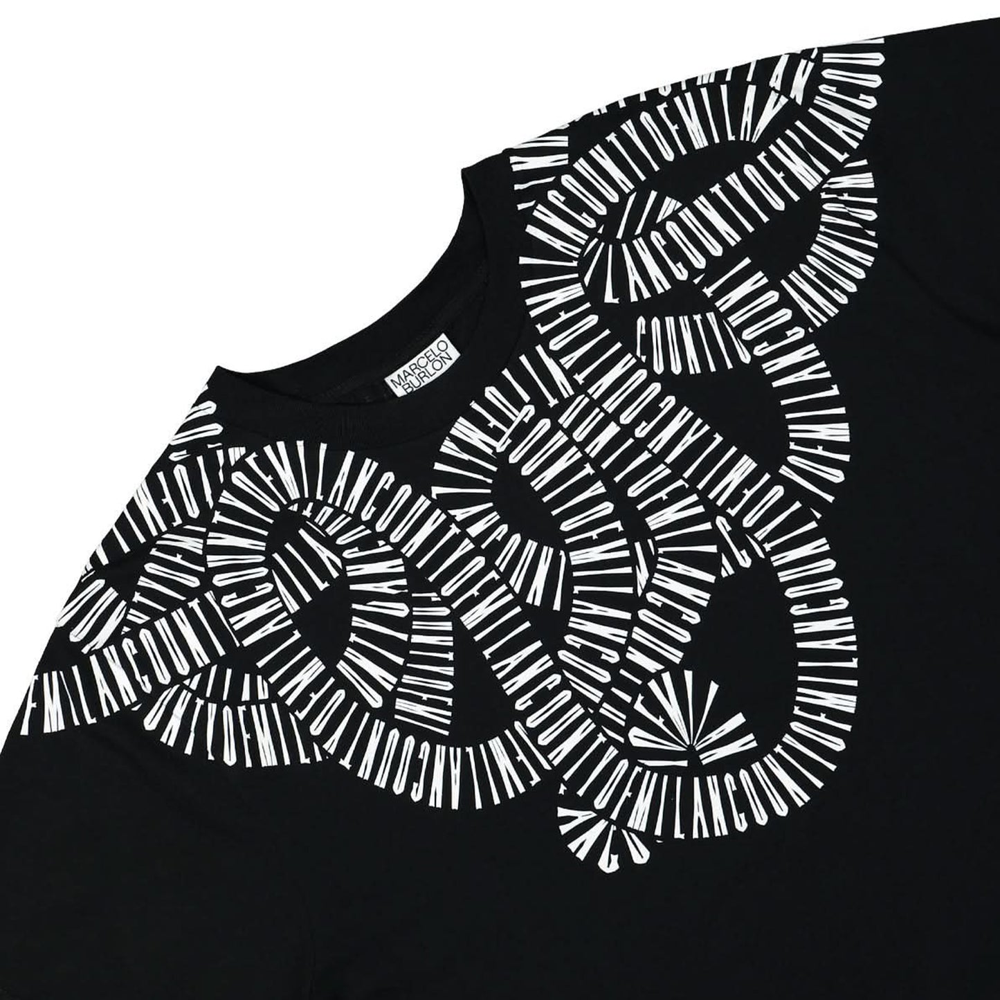 Tricou Marcelo Burlon Black Snake Motif CMAA018F22JER005