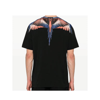 Tricou Marcelo Burlon Black-Multicolor Blue Wings CMAA056S24JER001