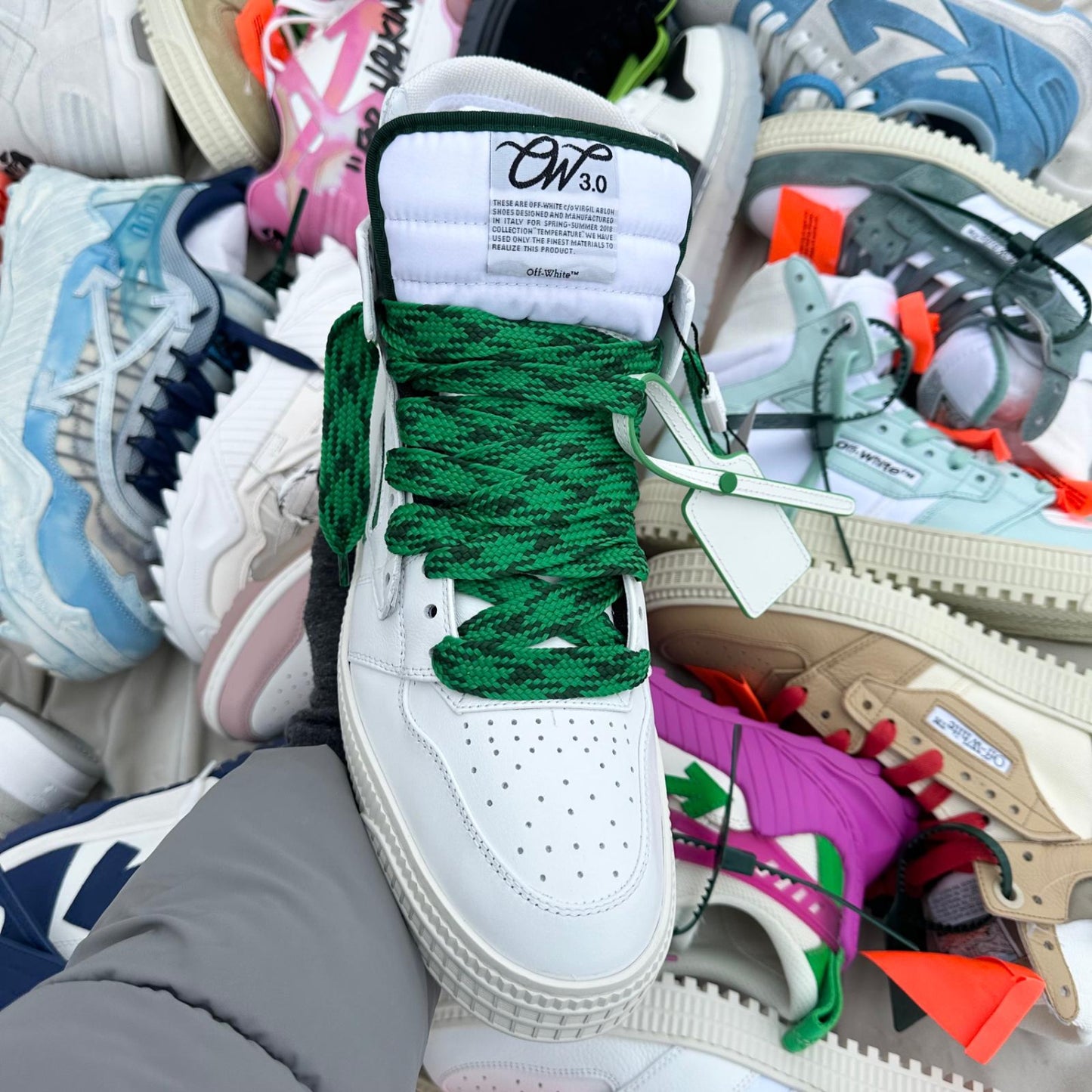 Pantofi Sport Off-White Off-Court 3.0 White Green Verde Jumbo Laces