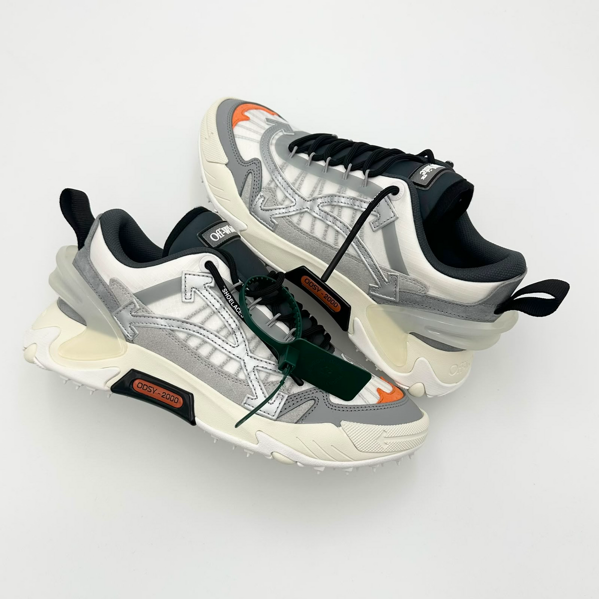 Pantofi Sport Off-White Odsy 2000 Silver Bullet Gri Bej OMIA190F23FAB0010106