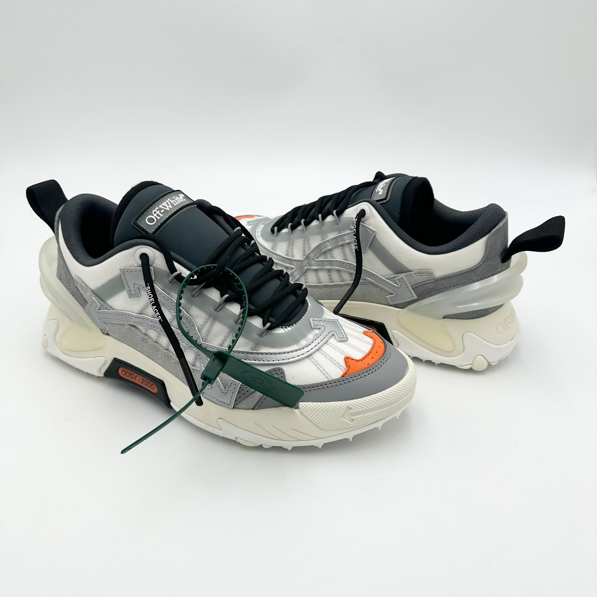 Pantofi Sport Off-White Odsy 2000 Silver Bullet Gri Bej OMIA190F23FAB0010106