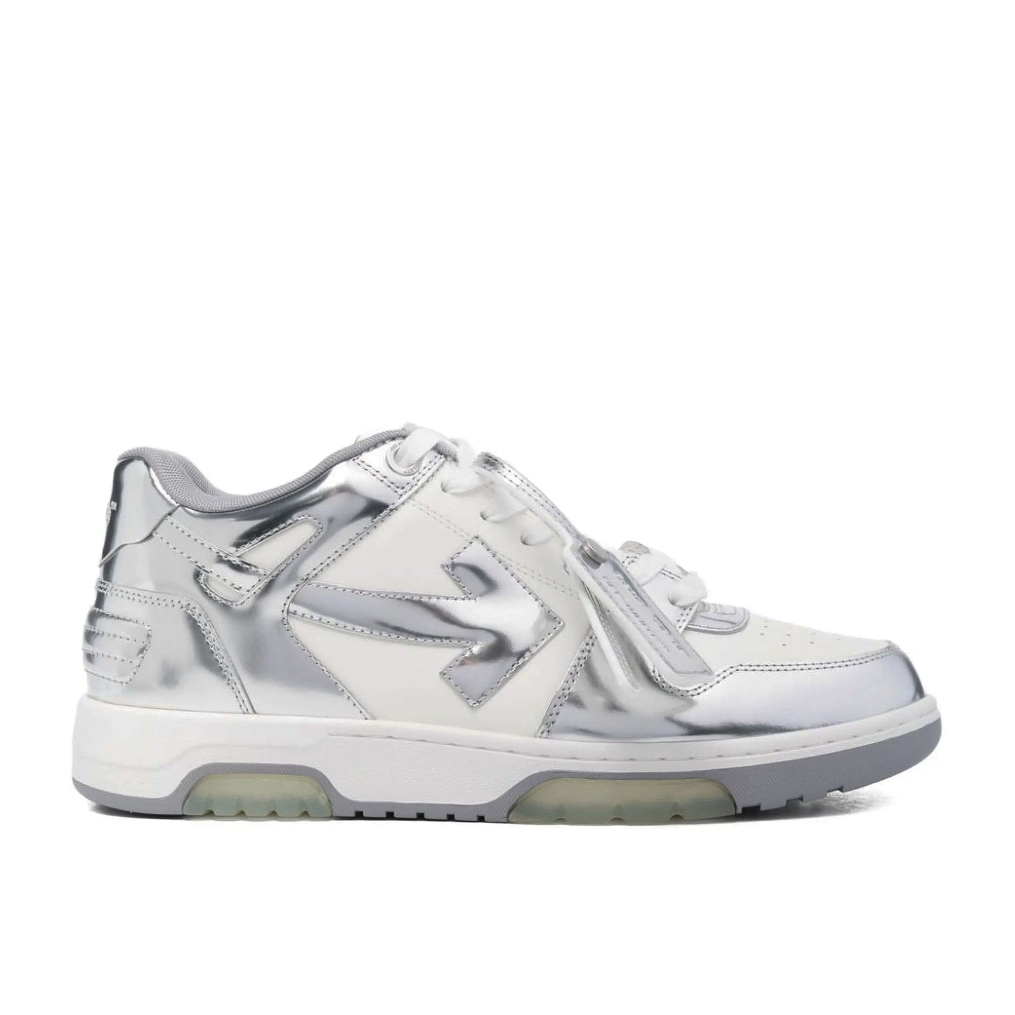 Pantofi Sport Off-White Out Of Office Low White Silver Lucios Gri