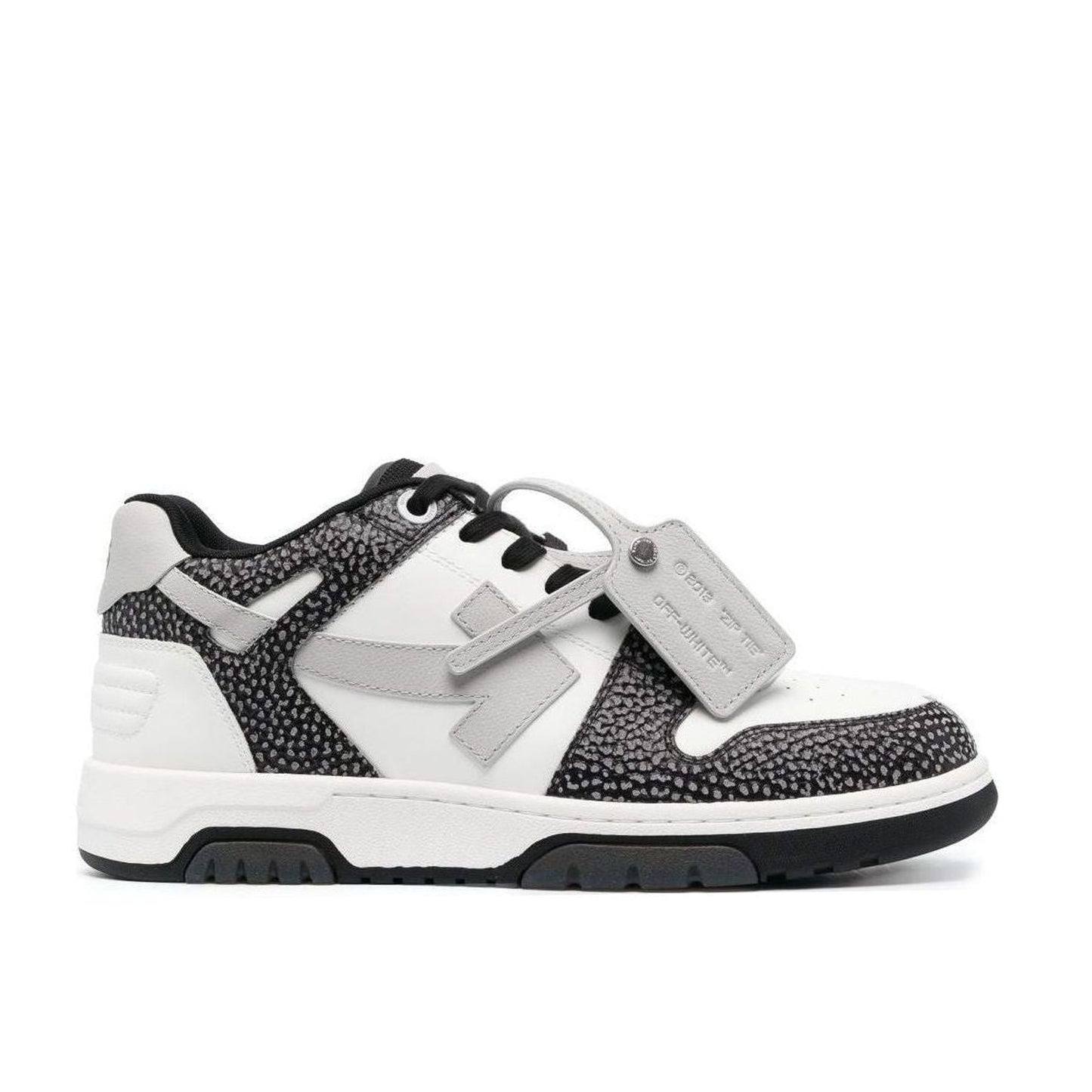Pantofi Sport Off-White Out Of Office Low Black Grey With Dots OMIA189S23LEA0090109