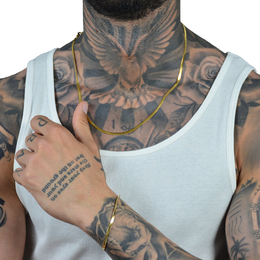 Set Colier+Bratara Snake Auriu Unisex