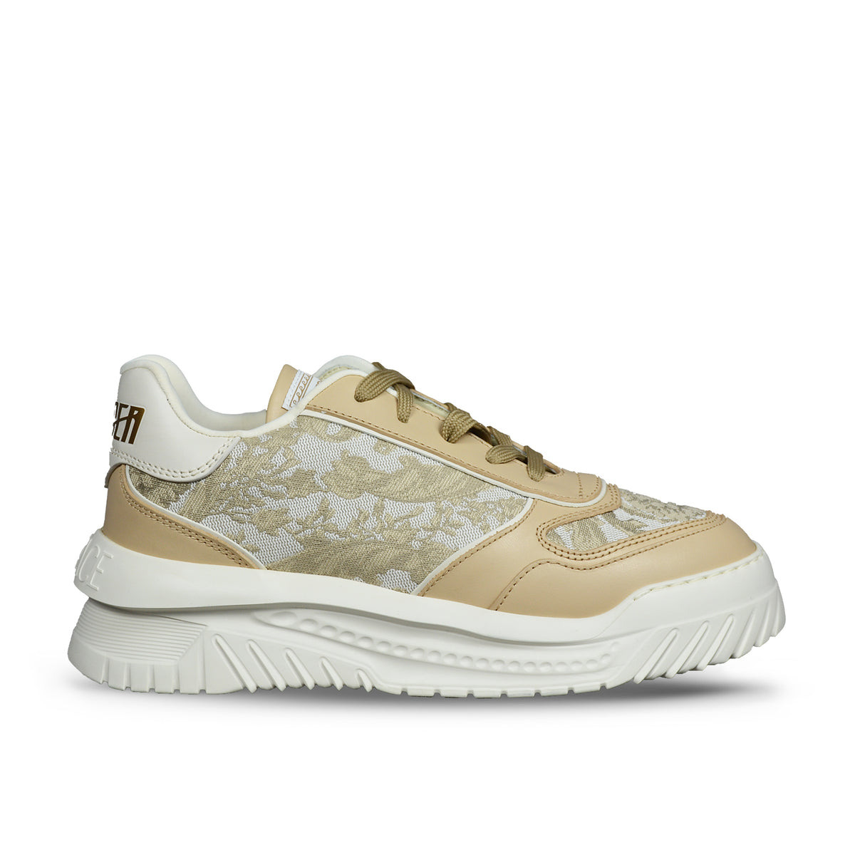 Pantofi Sport Versace Odissea Baroc Floral Motif Bej Crem