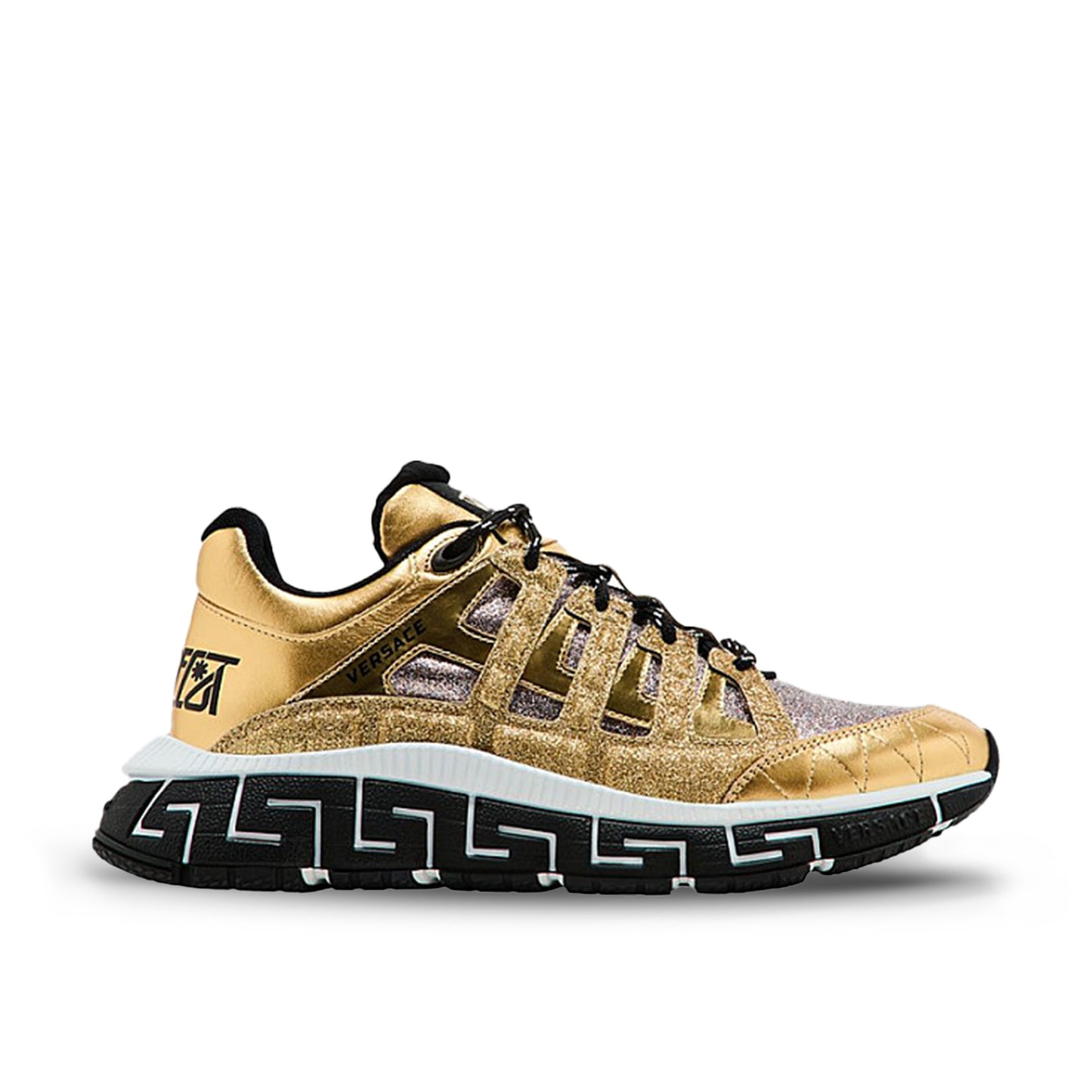 Pantofi Sport Versace Trigreca Shining Gold Black-Auriu