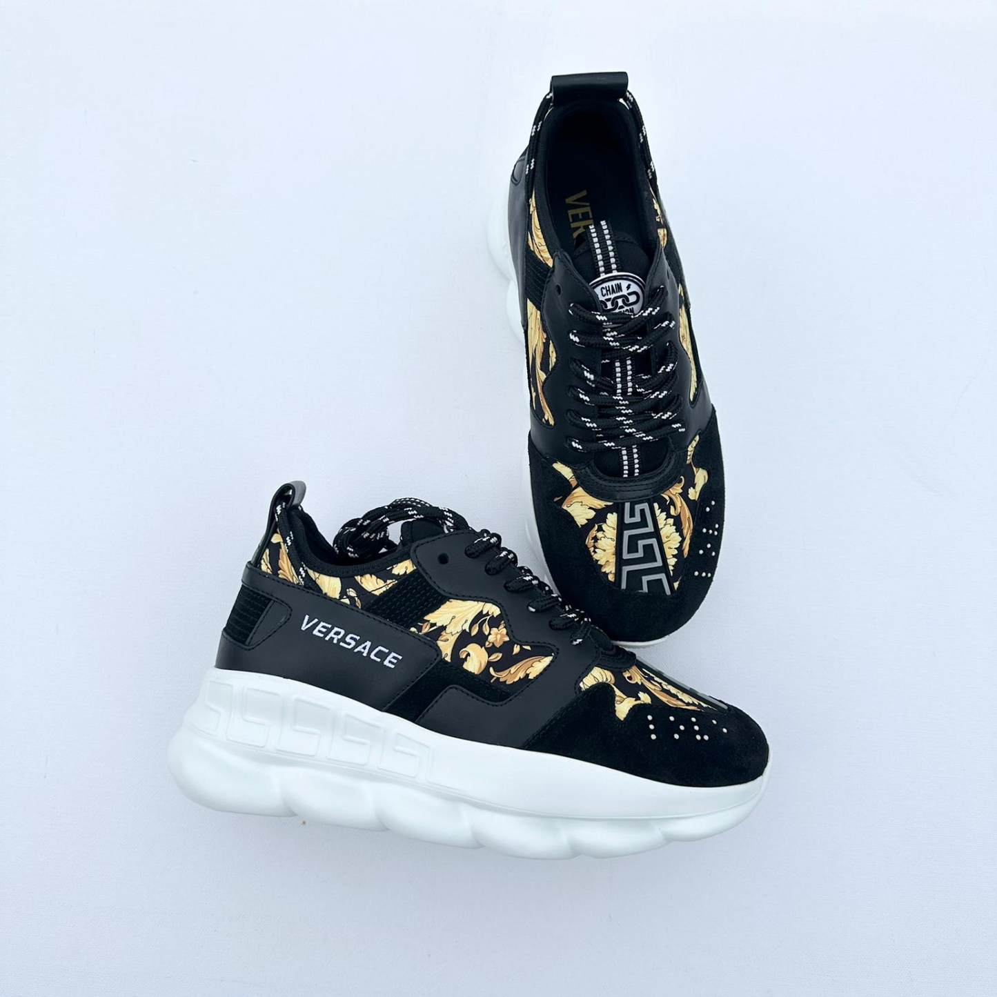 Pantofi Sport Versace Chain Reaction V3 Negru-Barocco Print