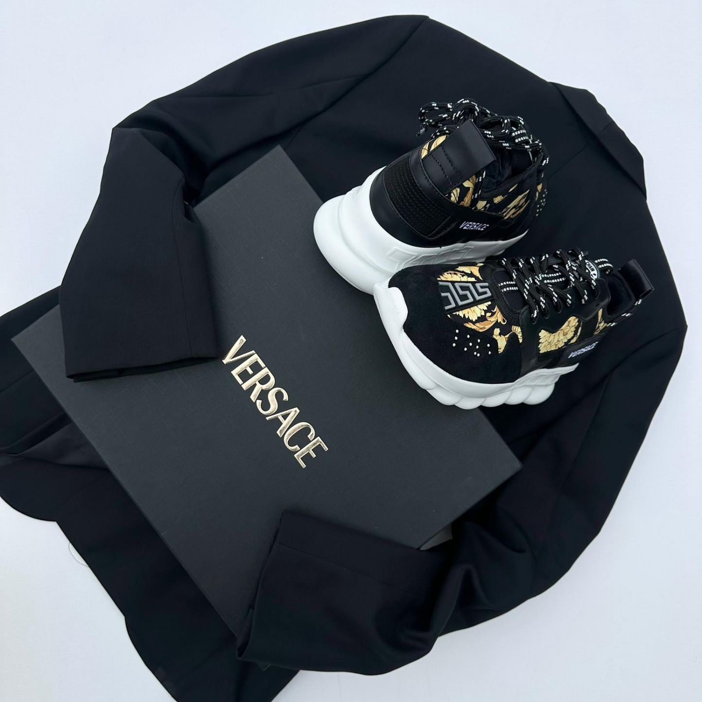 Pantofi Sport Versace Chain Reaction V3 Negru-Barocco Print