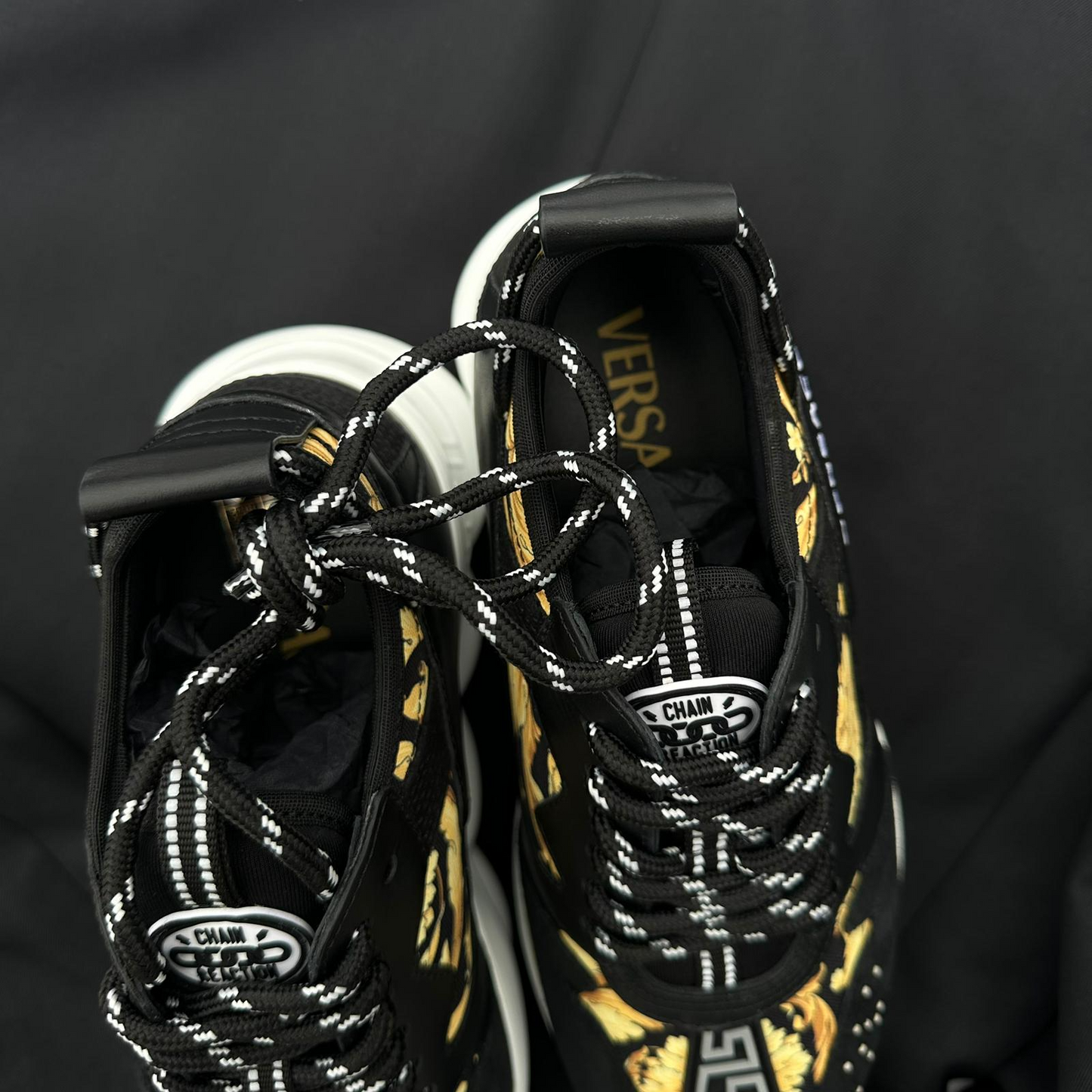 Pantofi Sport Versace Chain Reaction V3 Negru-Barocco Print